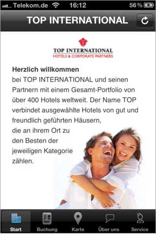 iPhone App TOP INTERNATIONAL Hotels