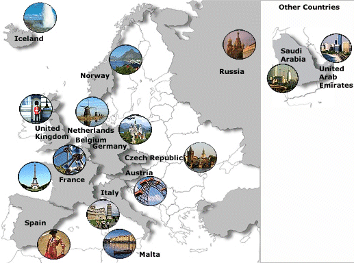 Map Europe - TOP International Hotels